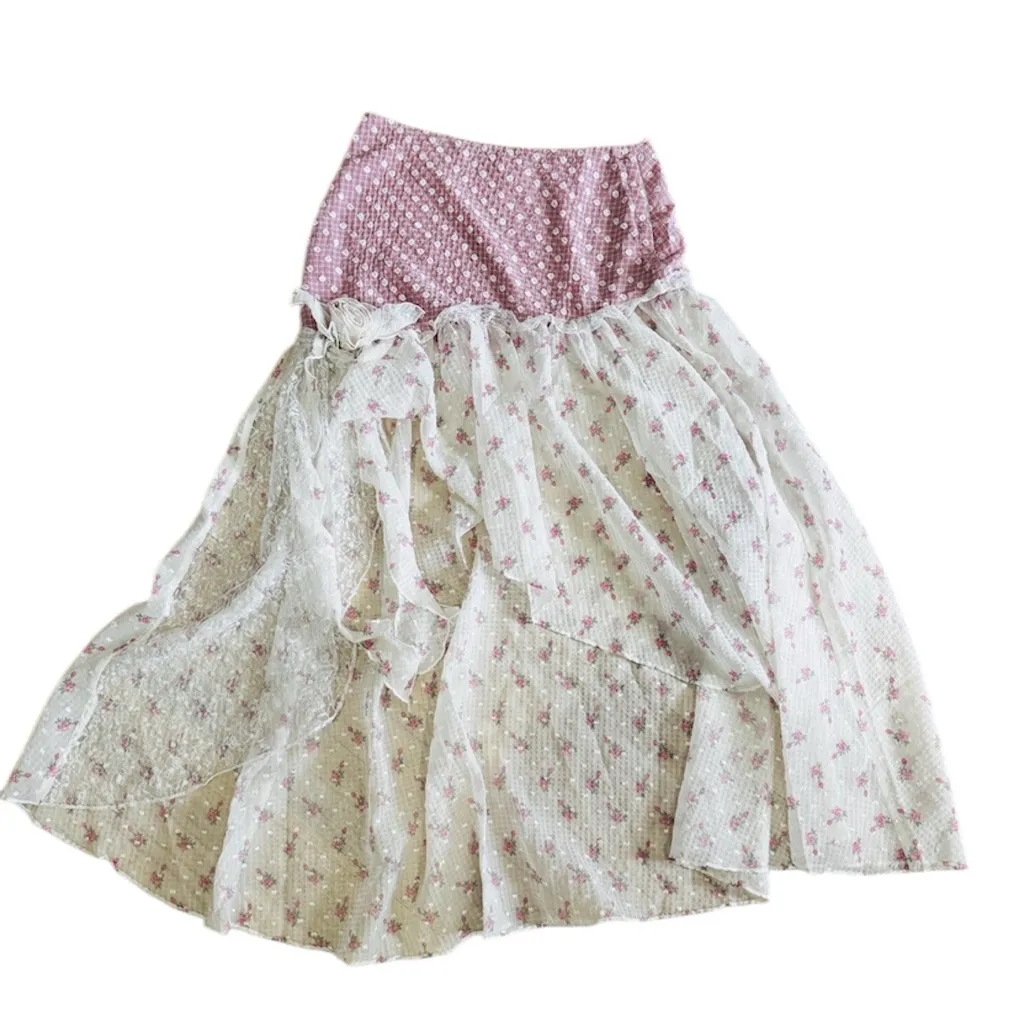 For Love and lemons Francine Midi whimsical summer skirt Y2K - Image 8