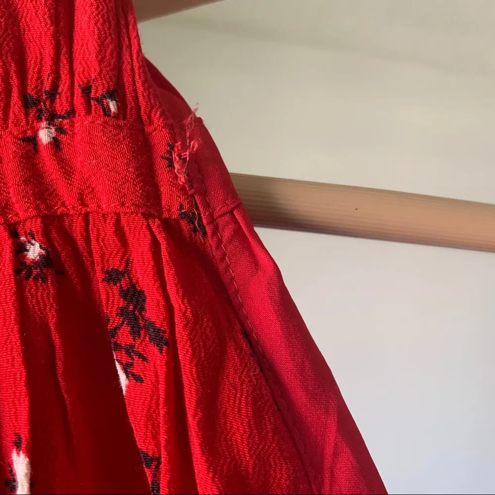 Red flower madewell mini dress size medium - Image 4