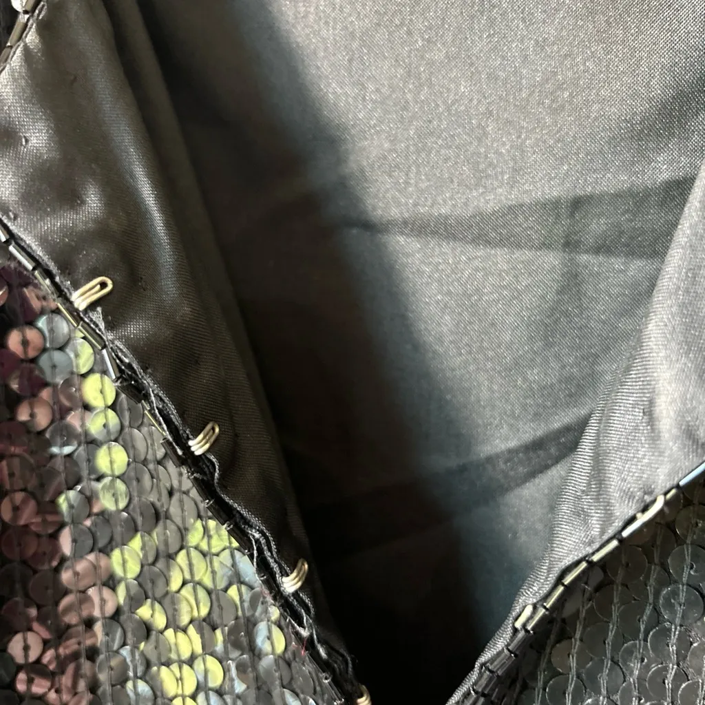 Vintage 90s Stenay Black Silk Beaded Jacket Blouse Small Evening Sequin Formal - Image 6