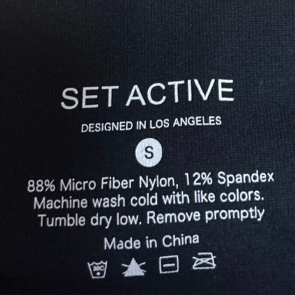 Set Active Black Skinny Leg Mid Rise Stretch Athletic Yoga Gym Leggings Pants S - Image 4