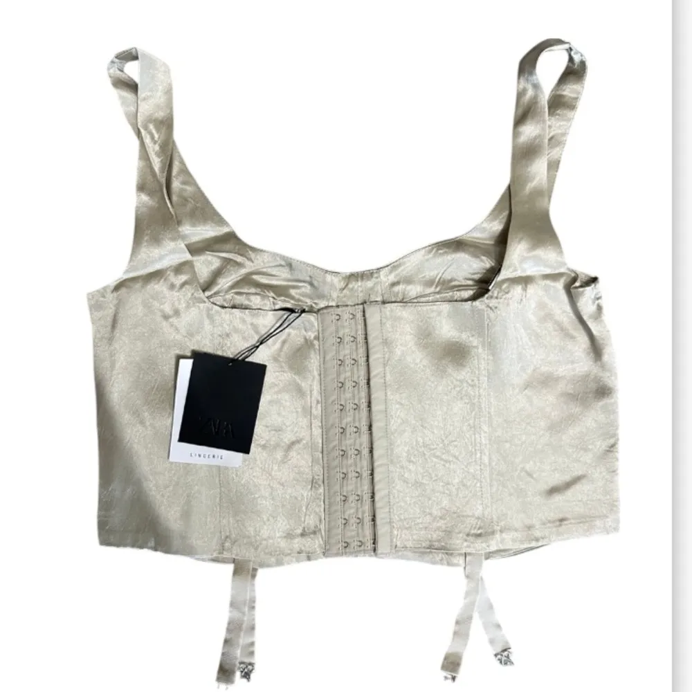 Zara Lingerie Bralette Corset Taupe silk 
Women's Small NWT - Image 4