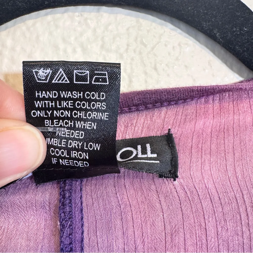 Living Doll Sheer Purple Tie Dye Tunic Blouse Womens XL Sequins Boho Festival - Image 5