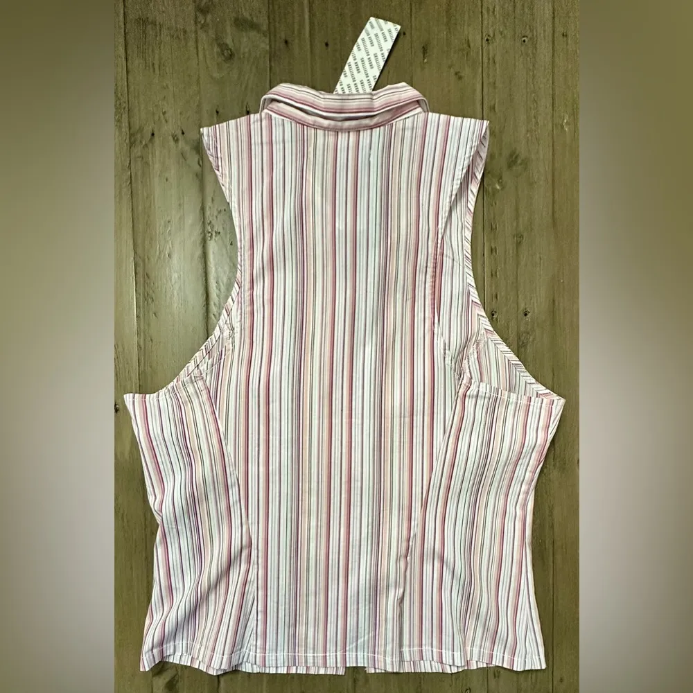 NWT Urban Outfitters Party Girl Cotton-Blend Button
Down Sleeveless Shirt Large - Image 7