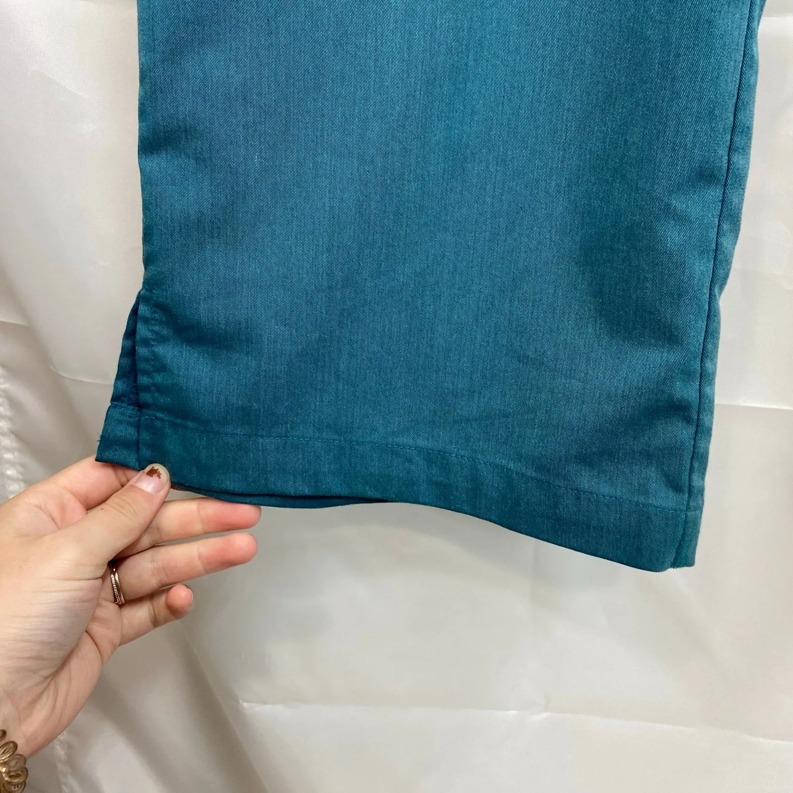 Grey's Anatomy women's‎ teal elastic drawstring pocket straight scrubs pants M - Image 4