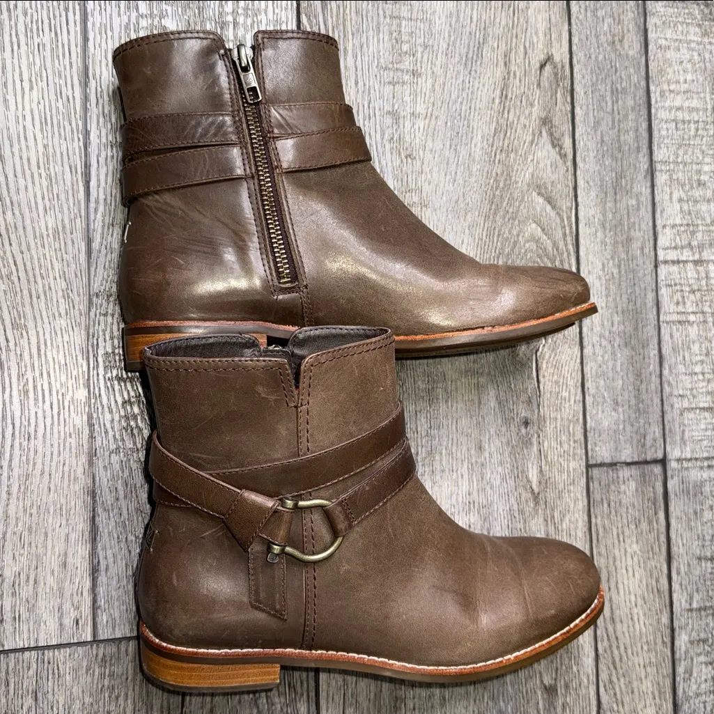 Sperry Top-Slider Brown Leather Ankle Height Low Heel Boots - Image 5