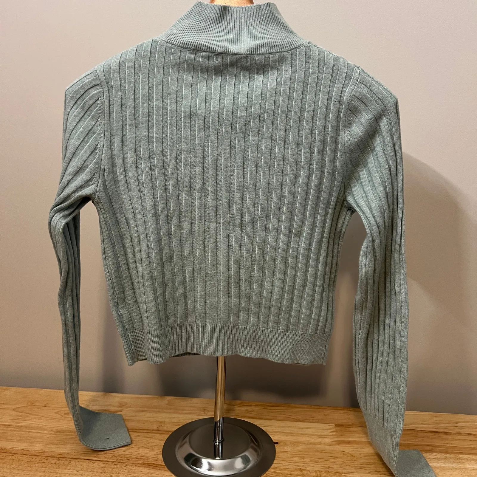 Wild Fable Women's Slate Blue Fitted Zip-Up Cardigan - Size Small - NWT - Image 6