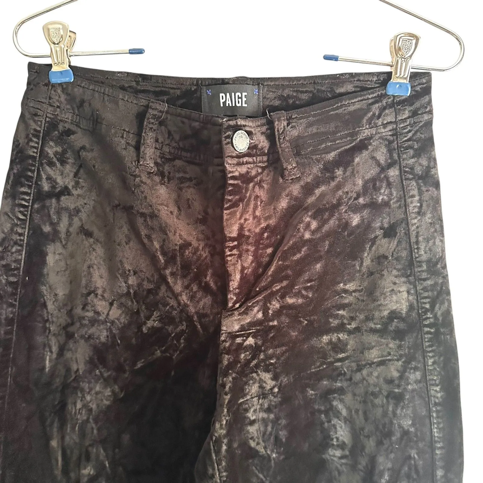 PAIGE‎ Nellie High Rise Velvet Culotte Pants Black Sz 27 - Image 4