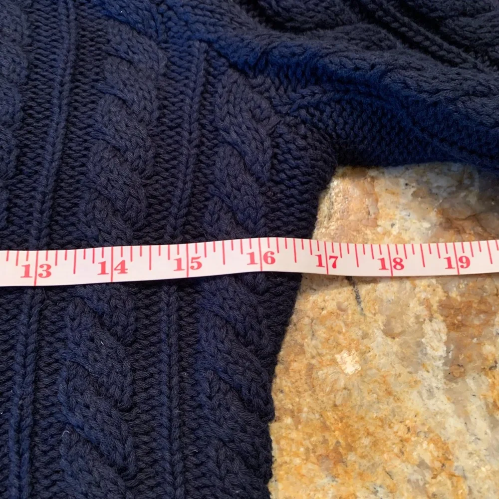 Banana Republic Cableknit Sweater Top Buttons Blue Small S - Image 6