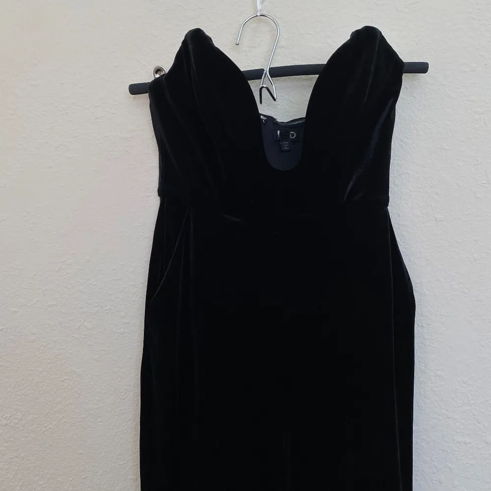 NBD x revolve black strapless velvet jumpsuit NBD Kona Jumpsuit Black‎ size XXS - Image 4
