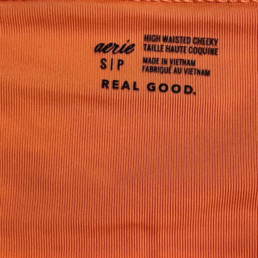 Aerie • NWT Striped High-Waist Bikini Bottoms - Orange and Yellow - Image 3