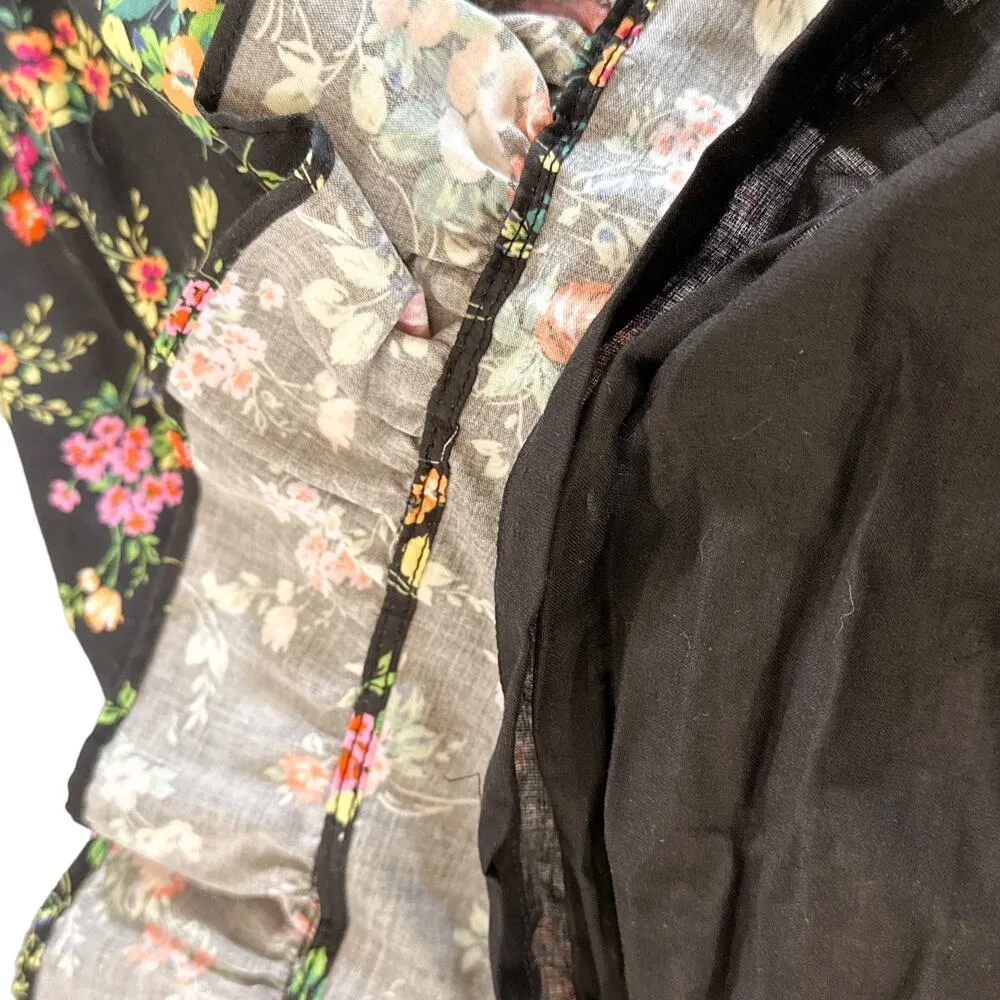 Black Halo NEW Nadir Puff Long Sleeve Floral Ruffle Dress Garden Glow Black 10 - Image 8