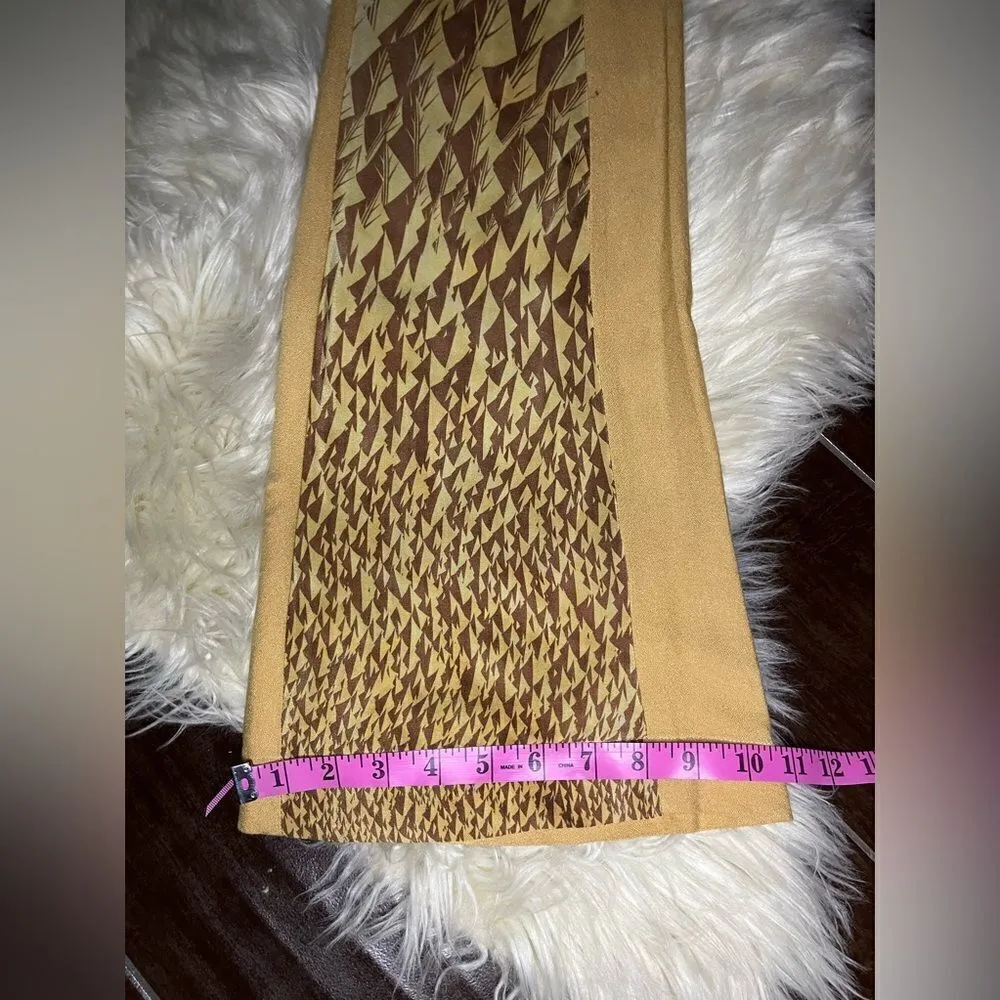 Bobstore mustard printed flat front pants sz XS/S (34) Yellow - Image 8