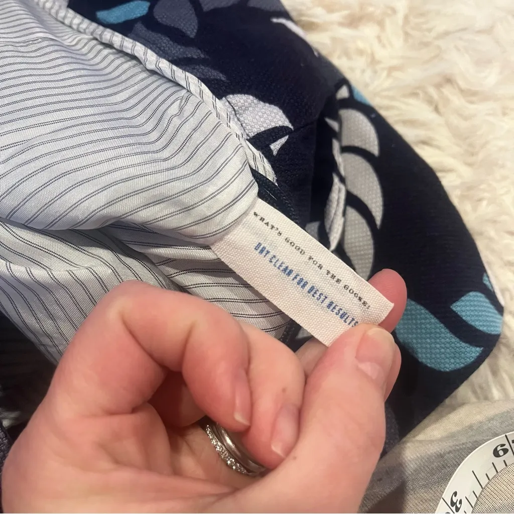 Leifsdottir Navy and White Geometric Pencil Skirt Nautical Size 4 Blue - Image 9