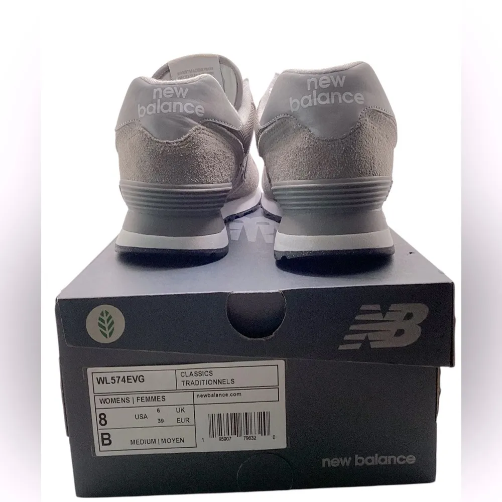 New Balance Classic 574 suede sneakers. Women’s size 8. Gray - Image 11
