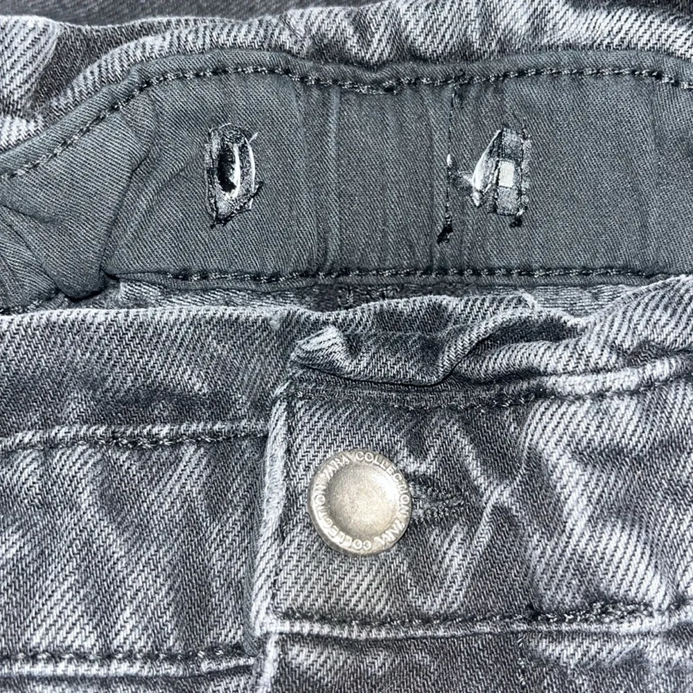 ZARA Baggy Slouchy Fit Paperbag Jeans High‎ Waist Cropped Ankle Faded Black 8 - Image 9