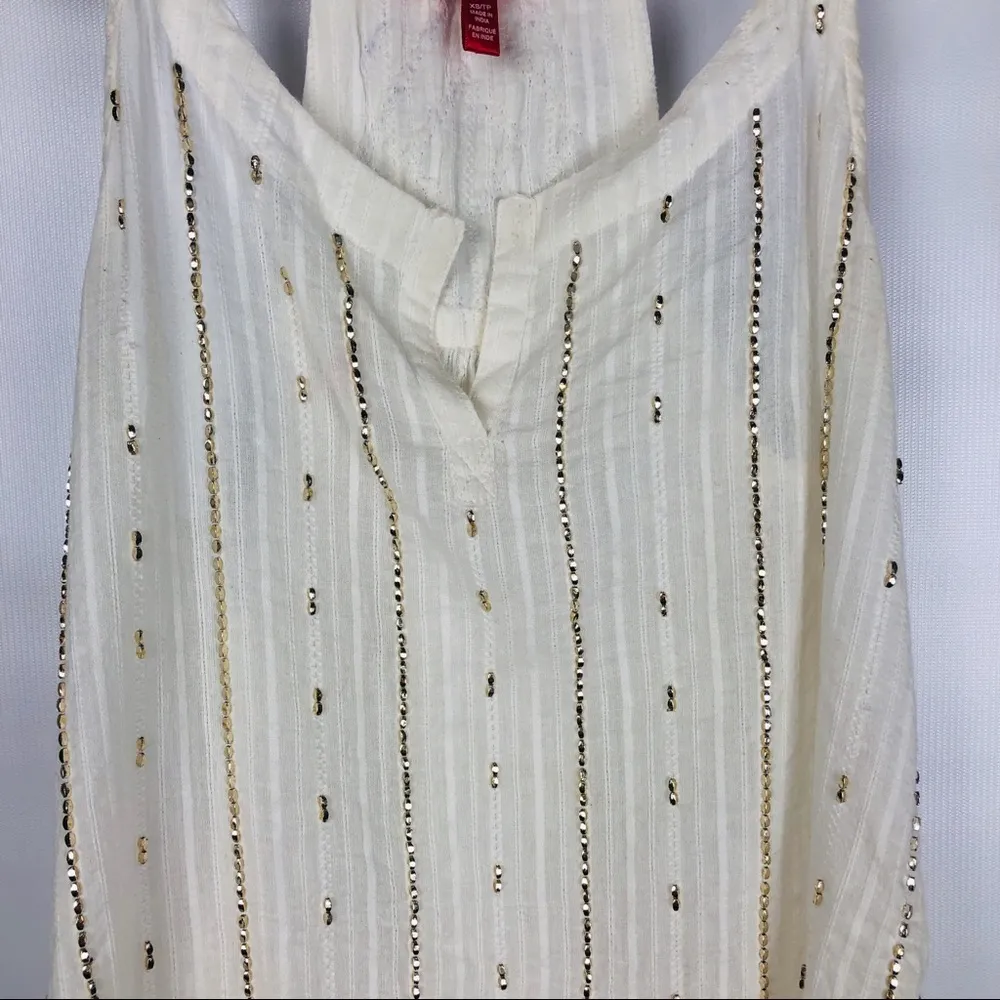 SAKS OFF THE 5TH | White and Gold Blouse-404 - Image 4