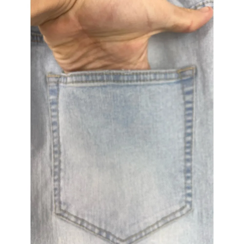 Vintage Jordache High Rise Crop Jeans Womens XXL Light Wash Blue Stretch Pockets - Image 5