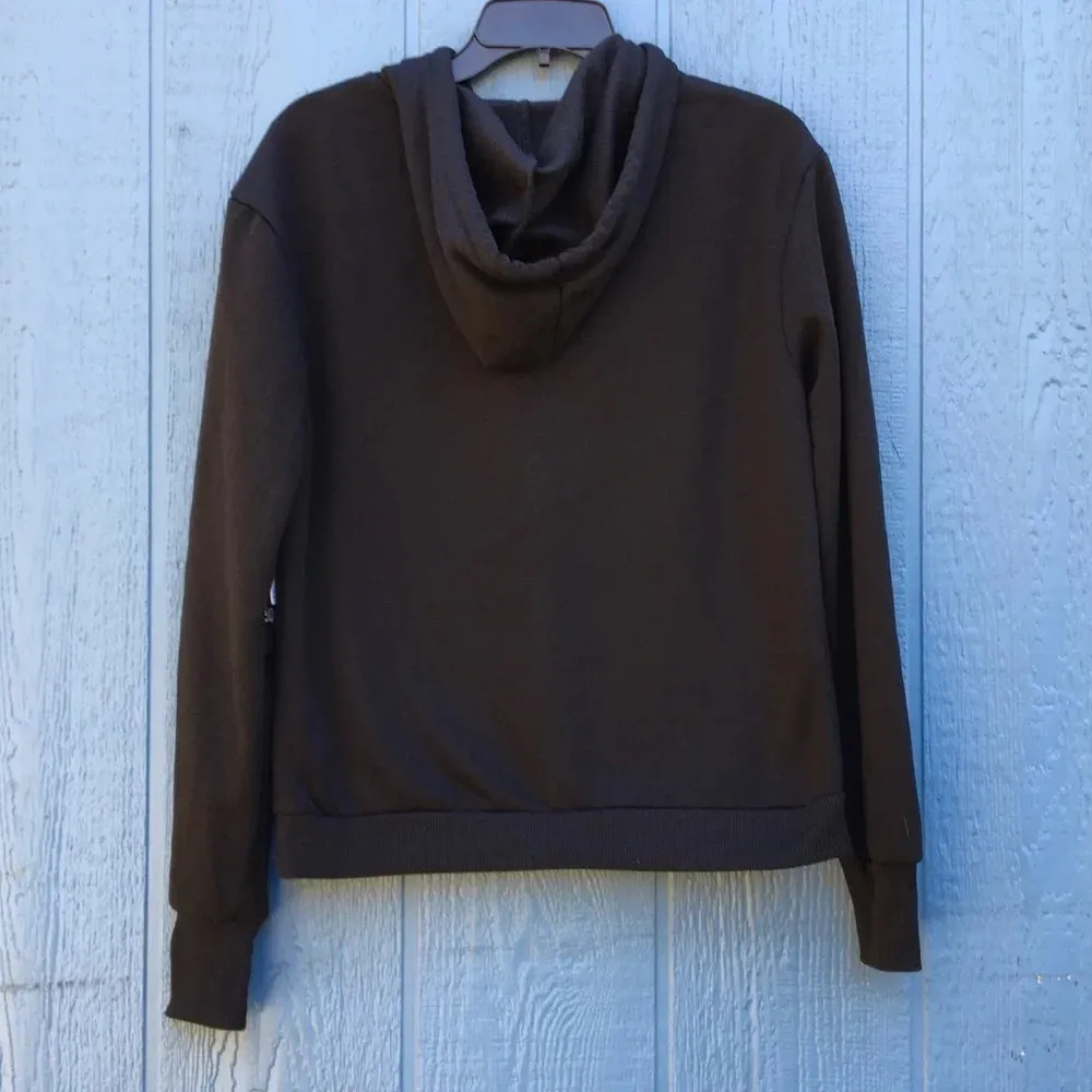 NWT bebe Black Animal Print Foil Long Sleeve Drawstring Hoodie Size Small - Image 5