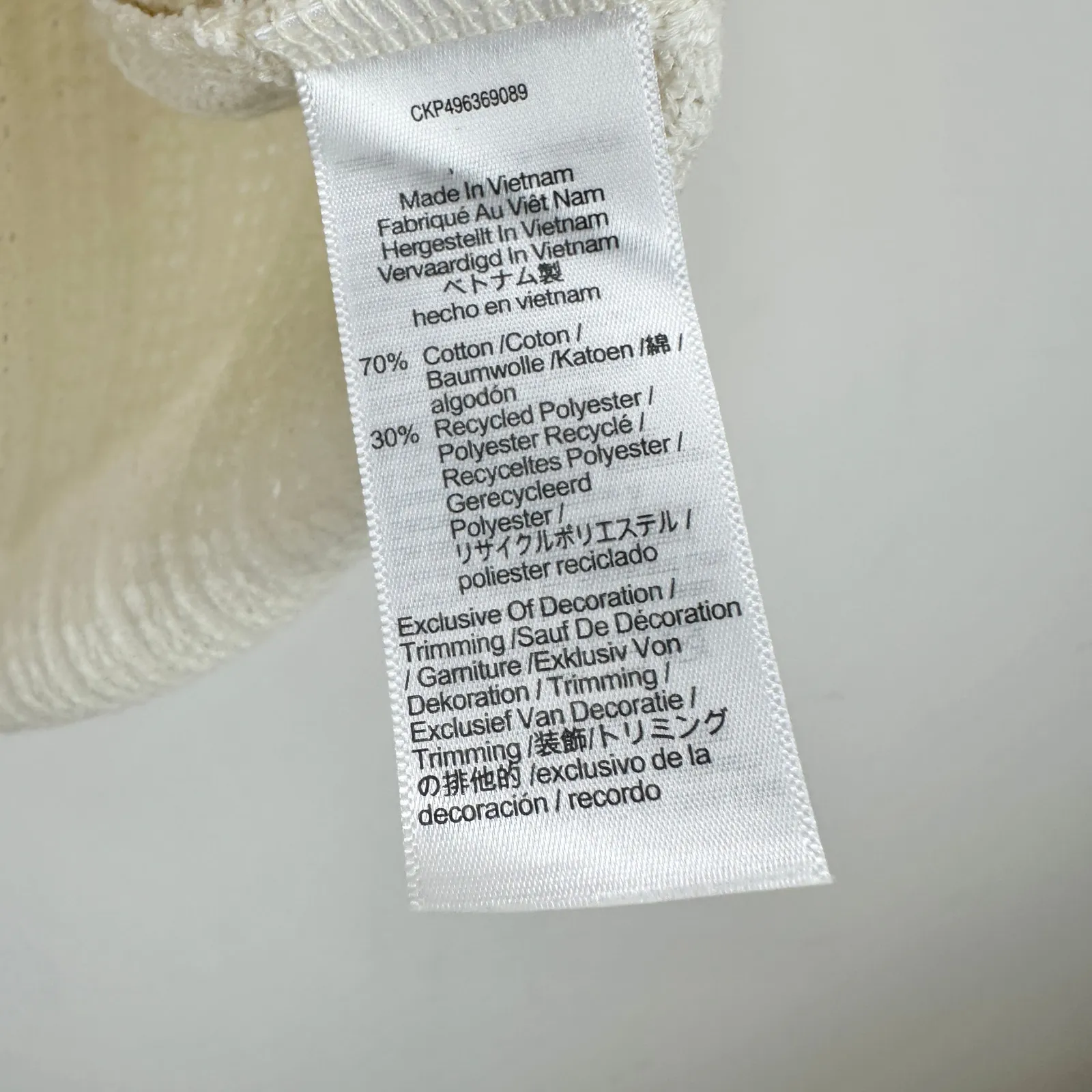 Madewell Crochet Knit V Neck Sweater Tee Polo Vintage Ivory Retro Medium NWT - Image 10