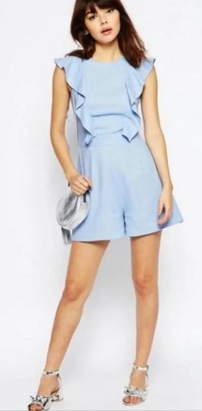 ASOS ruffle detail romper - Image 3