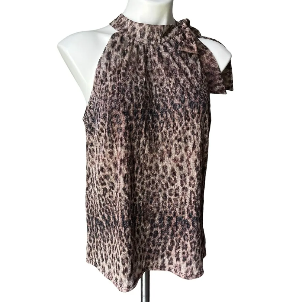 NWT, INC INTERNATIONAL CONCEPTS Animal-Print Tie-Neck Halter Top, - Image 5