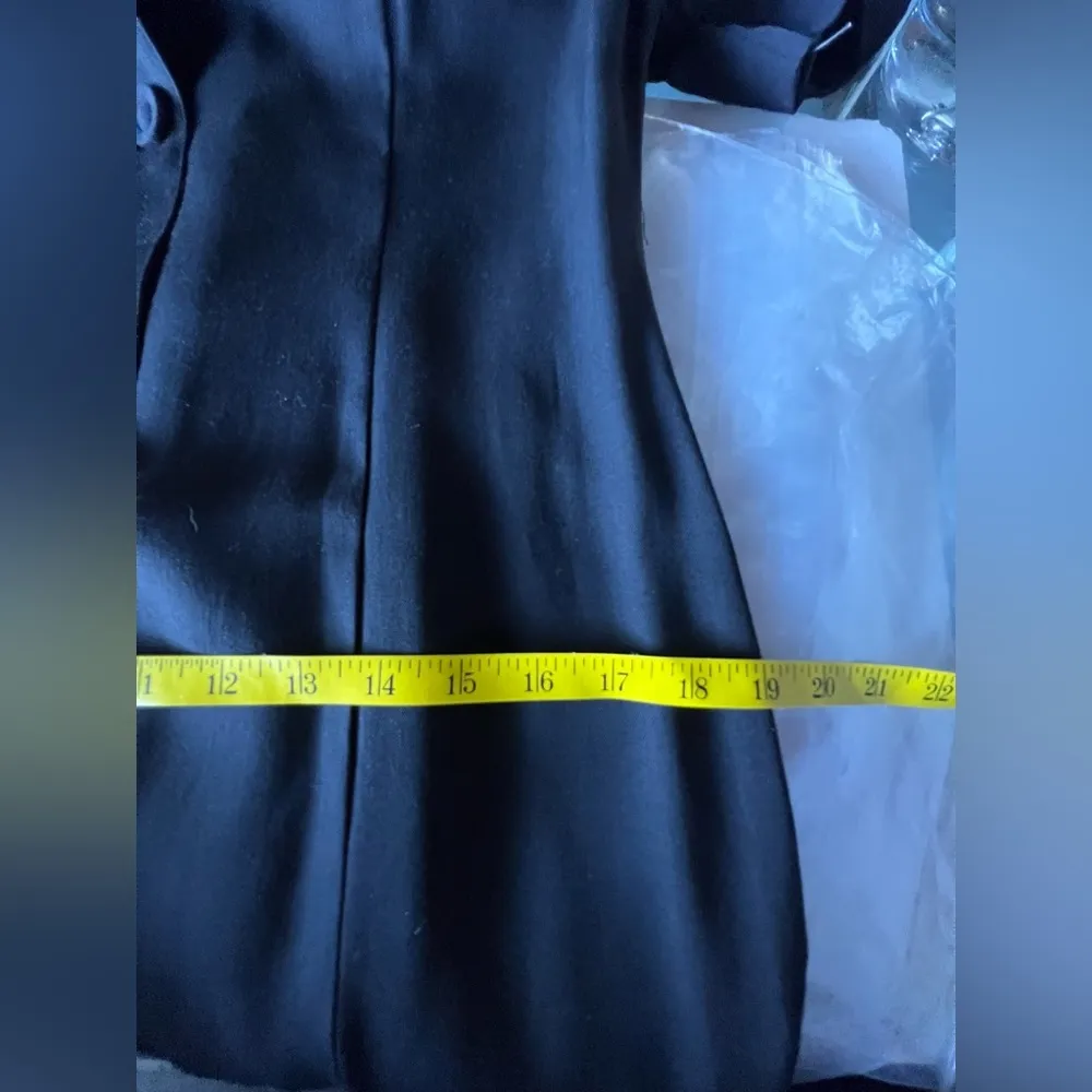 Vtg 80’s Paris Blues Women’s Coat Dress Classic Size 13 (M) Maxi Stunning Black - Image 8