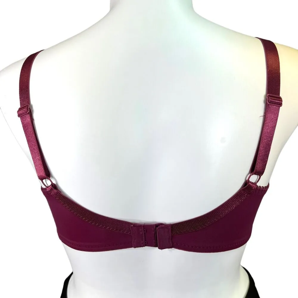 Natural Form Womens Bra Lace Unlined Underwire Burgundy Red Sexy XXXL Size 3X - Image 4