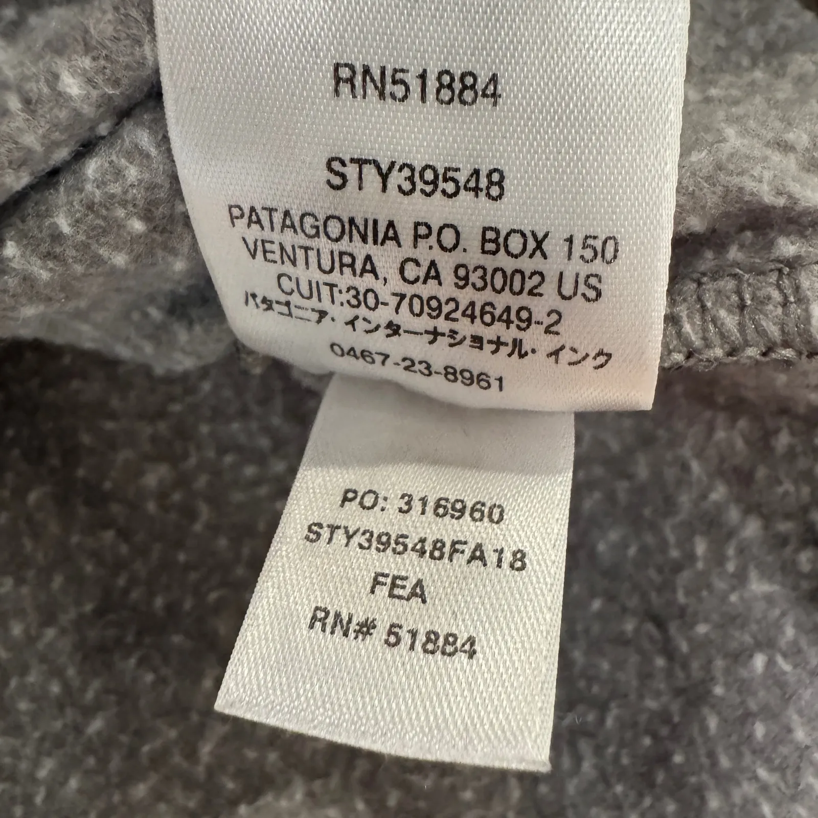 Patagonia Organic Cotton Long Sleeve Graphic Lightweight Crew Fleece Gray Med - Image 4