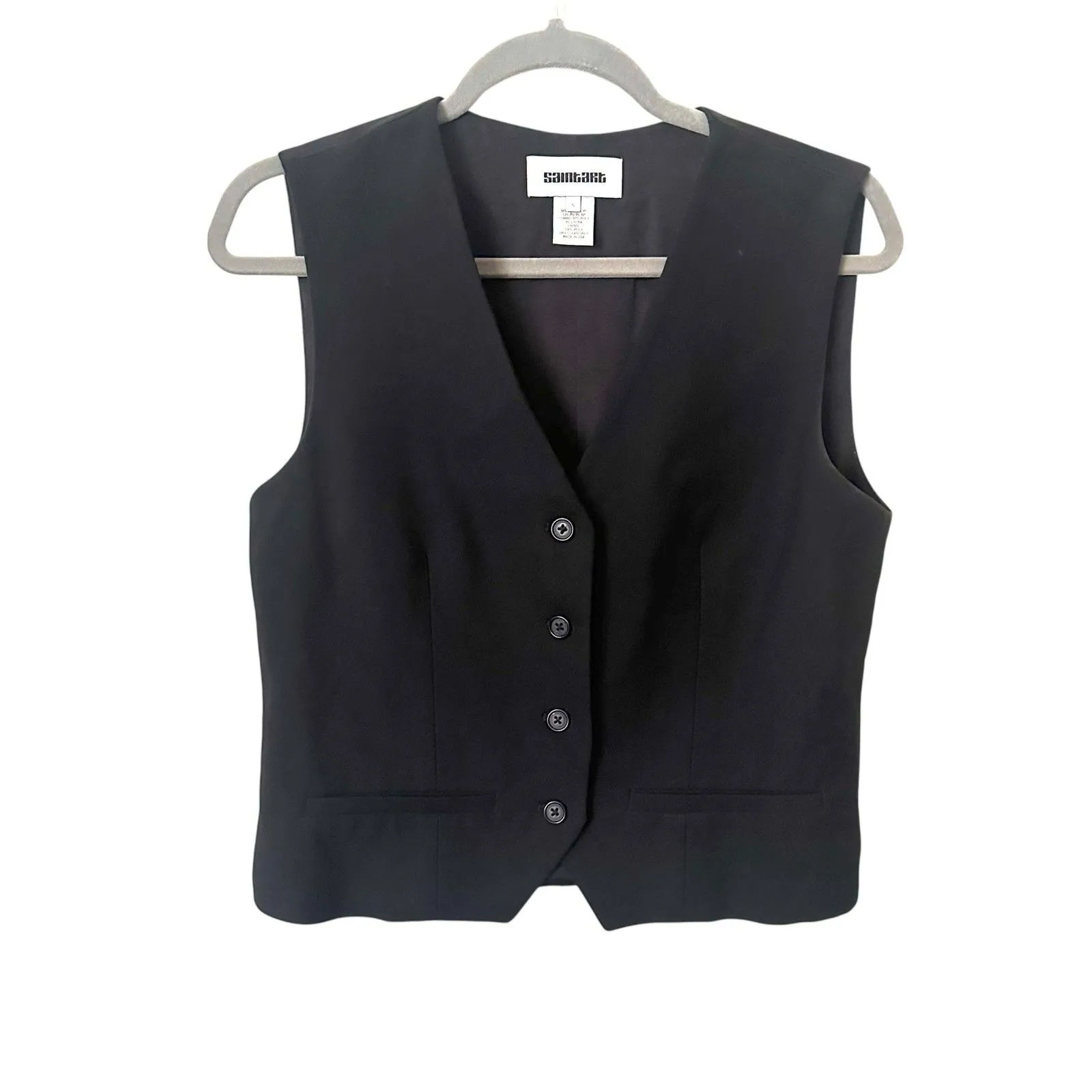 SAINT ART Isla Tuxedo Waistcoat Black‎ Small Black - Image 2