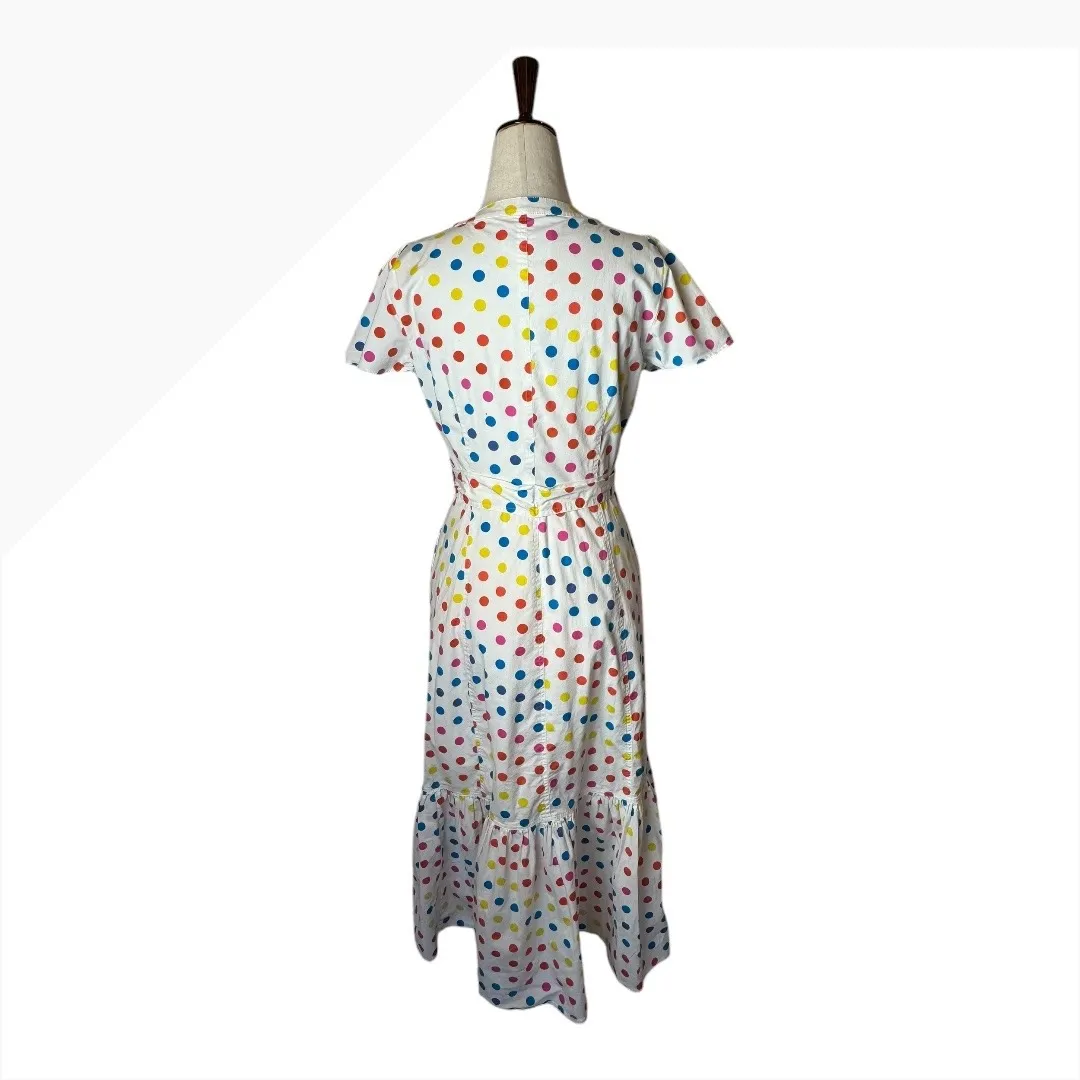 Color Me Courtney Dress Women 4 White Dipping Dot Polka Dot Minnie Midi‎ Boho - Image 4