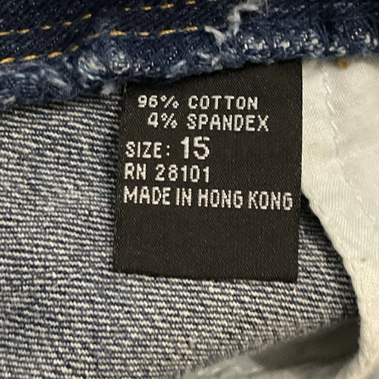 R4R Rave Jeans Vintage Junior Size 15 Y2K 90s Mid Rise Flare Hong Kong 32x32 Blue - Image 4