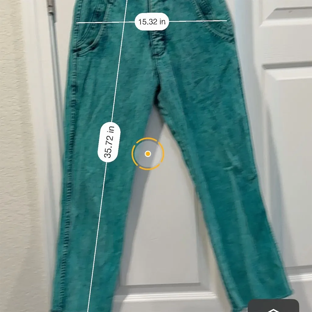 Vintage 1980s Wrangler Women's High Waist Tapered Jeans Teal Green - Image 4