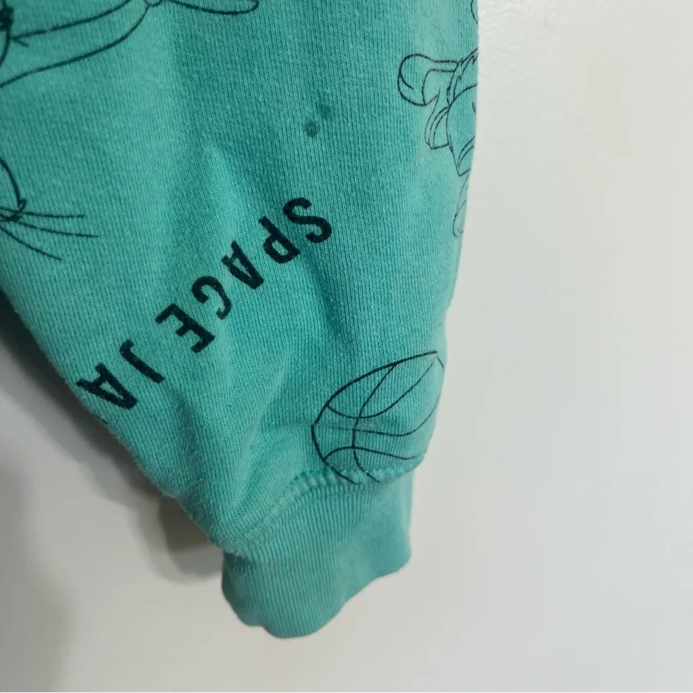 Space Jam Hoodie All Over Print‎ Tune Squad Teal Womens Size Small Basketball Green - Image 2