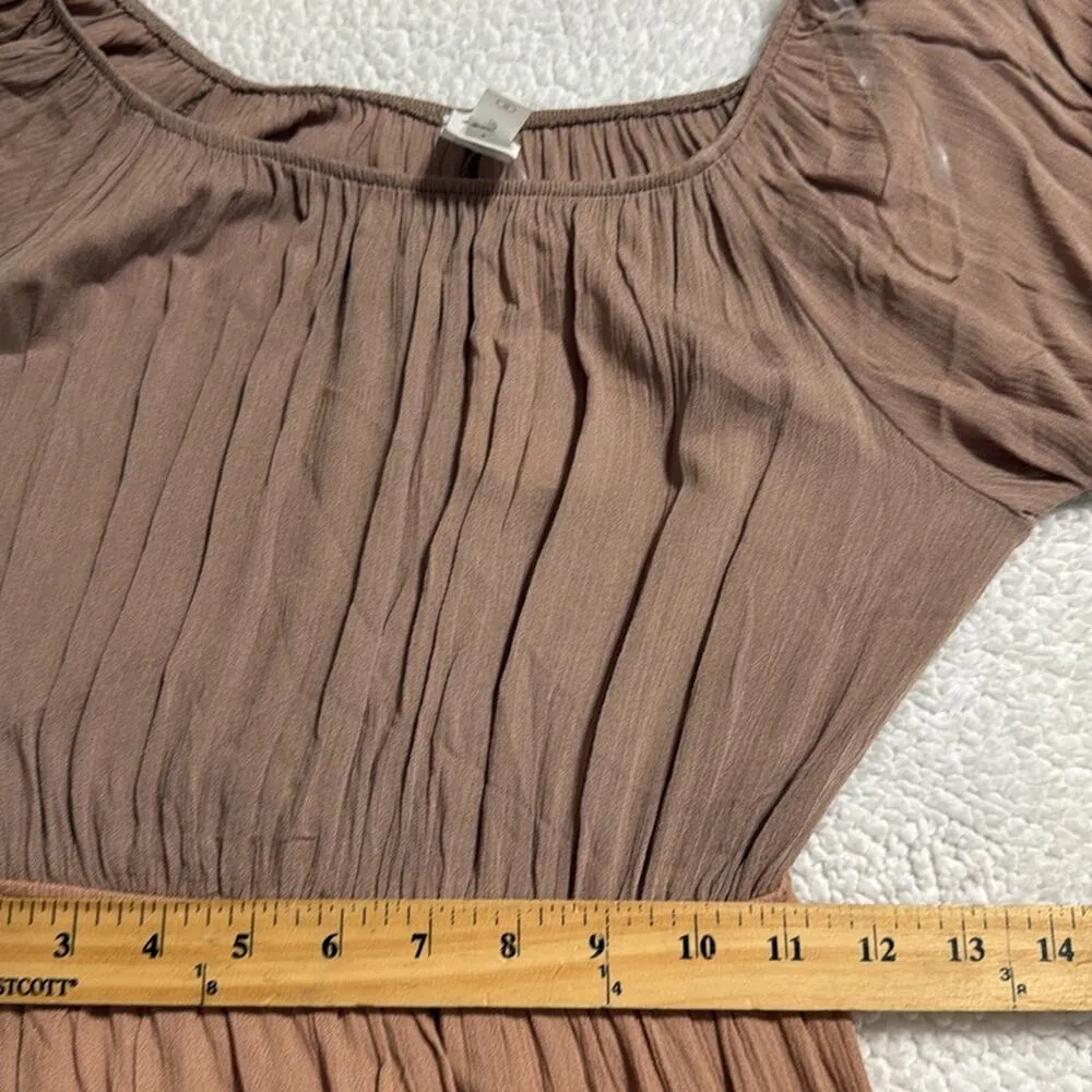 Honeyme small color block long sleeve tiered dress elastic waist on/off shoulder - Image 5