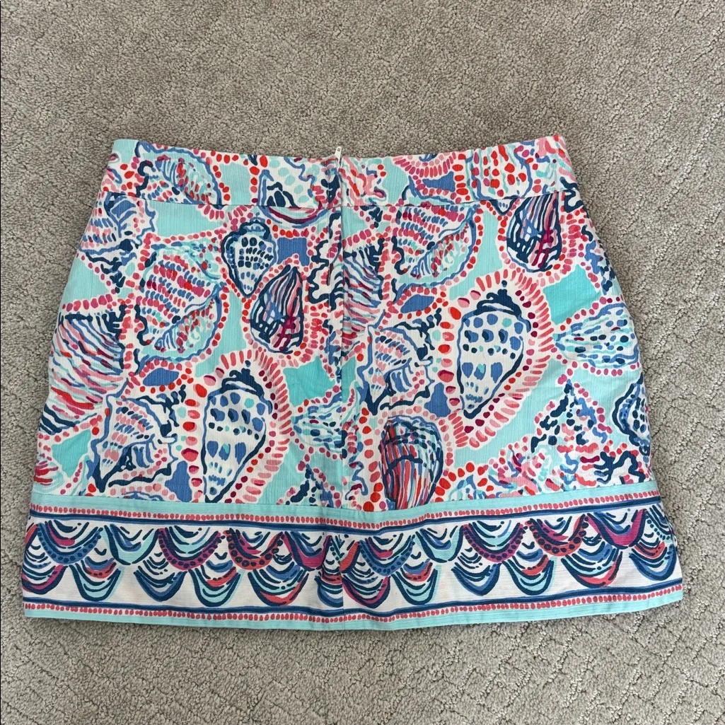 Lilly Pulitzer #97951 Women's Blue Pink Marigold Skirt Shell Me About it Size 6 - Image 5