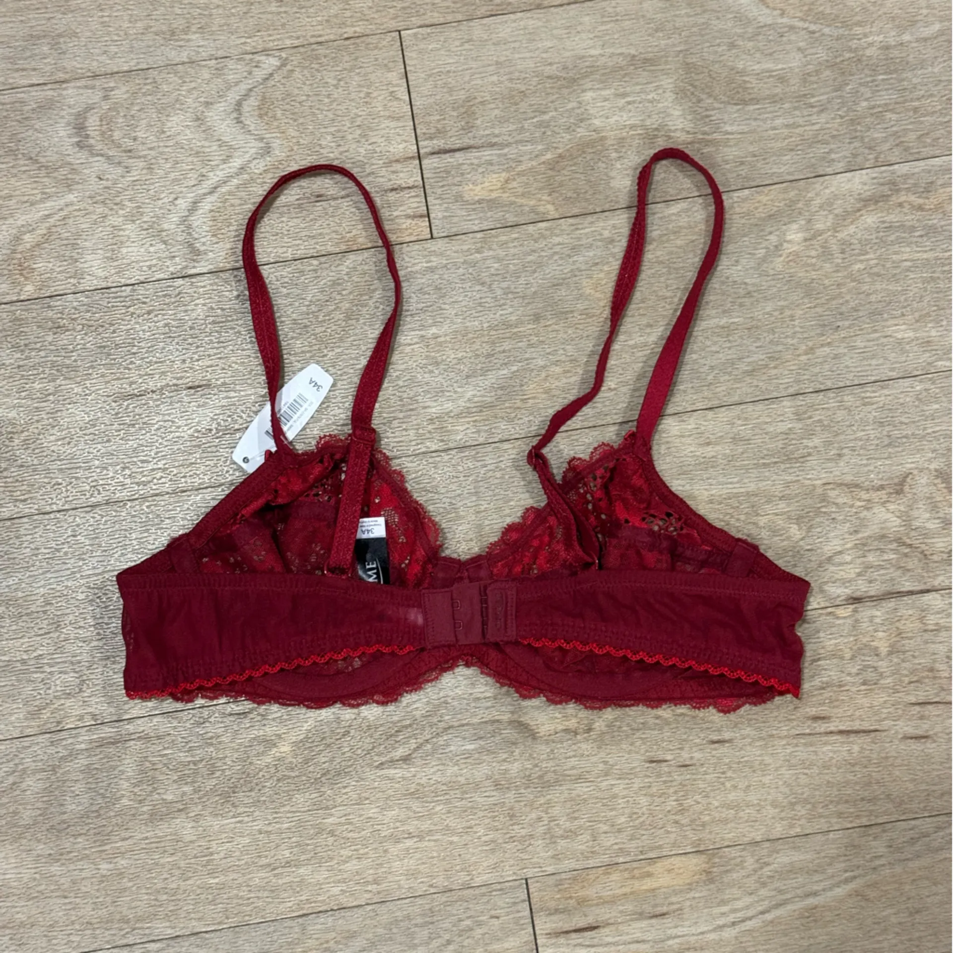 NWT Adore Me Lace Bralette Size 34A Red - Image 3