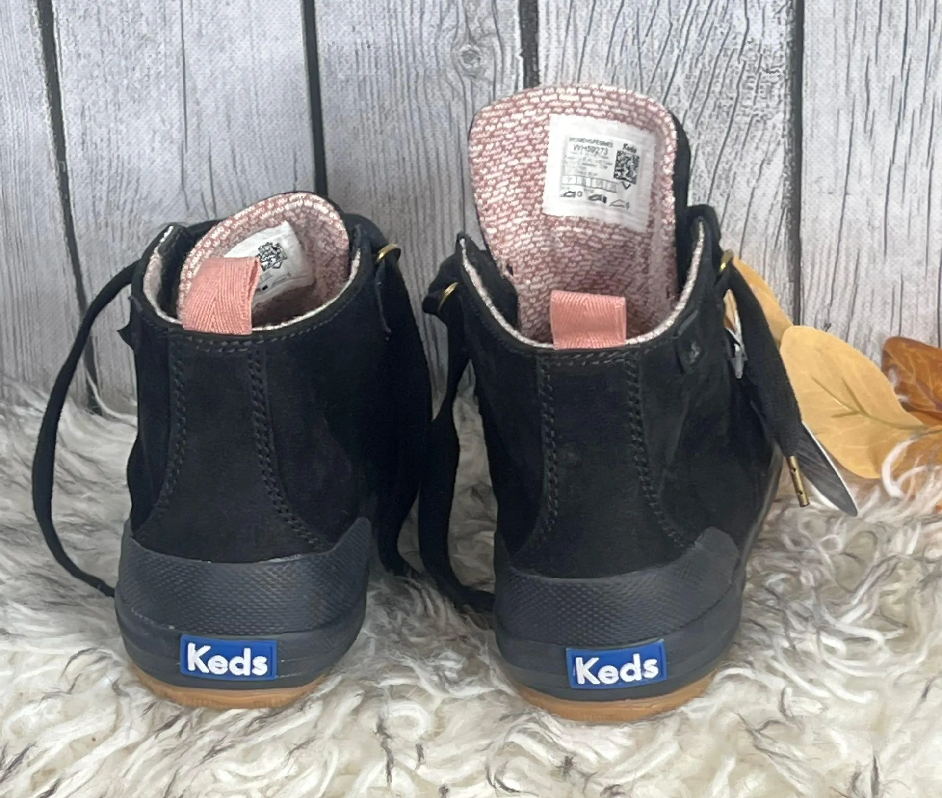 Title:  Black Suede Lace-Up Boots – Size 7 (Brand N - Image 2