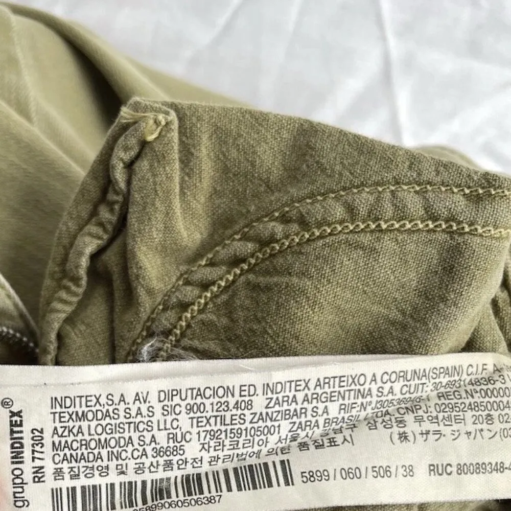 Zara Women’s Size 6 Basic Denim Tan Brown Distressed Jeans Z1975 - Image 11