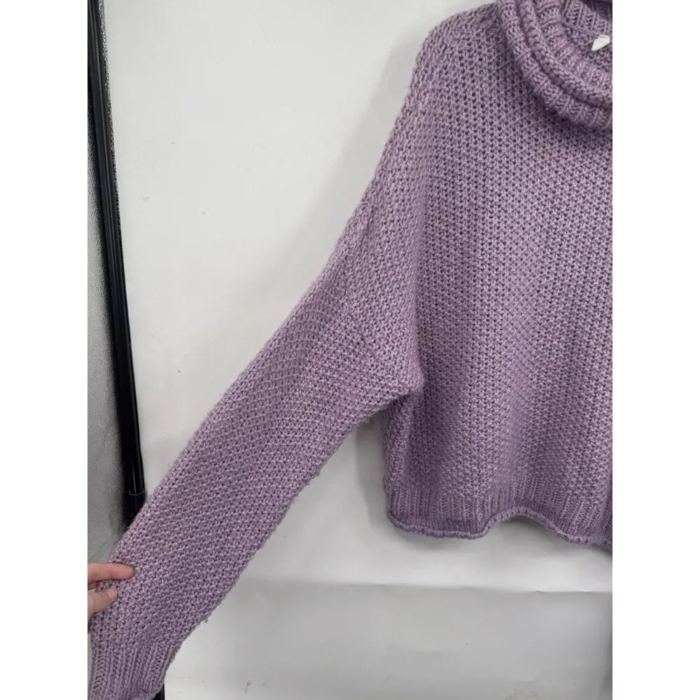 Moth Anthropologie Abella Turtleneck Sweater Women Small Lavender Slouchy Purple - Image 9