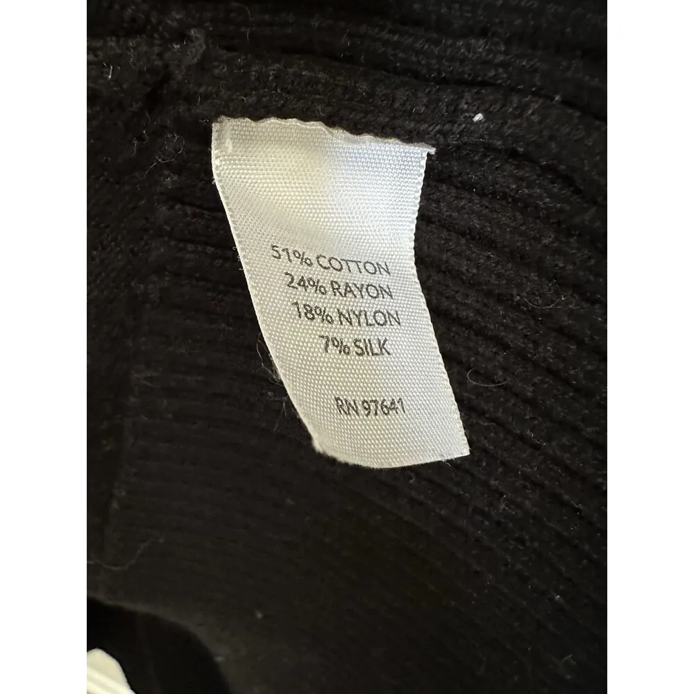 J. Jill Silk Blend Cardigan Women's Size Medium Button Front Long Sleeve Black - Image 5