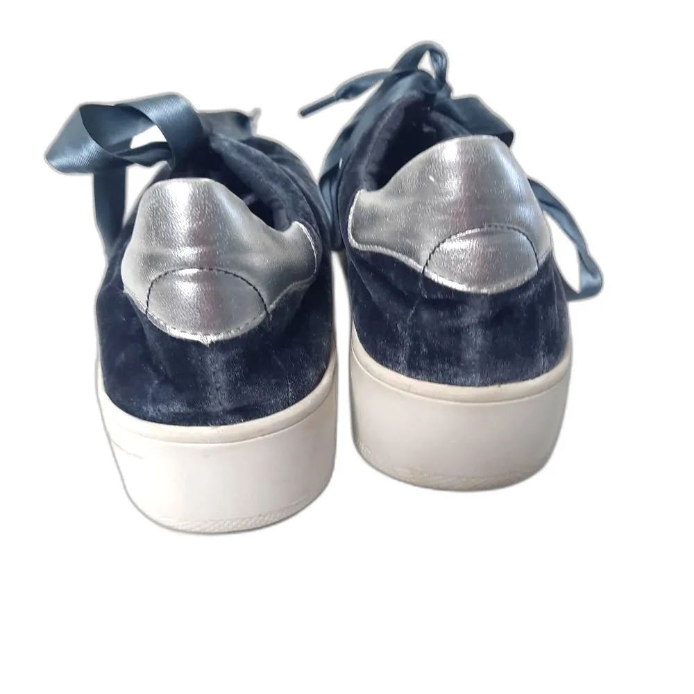 Steven by Steve Madden Velet Platform Sneakers Blue Gray Size 8 - Image 4