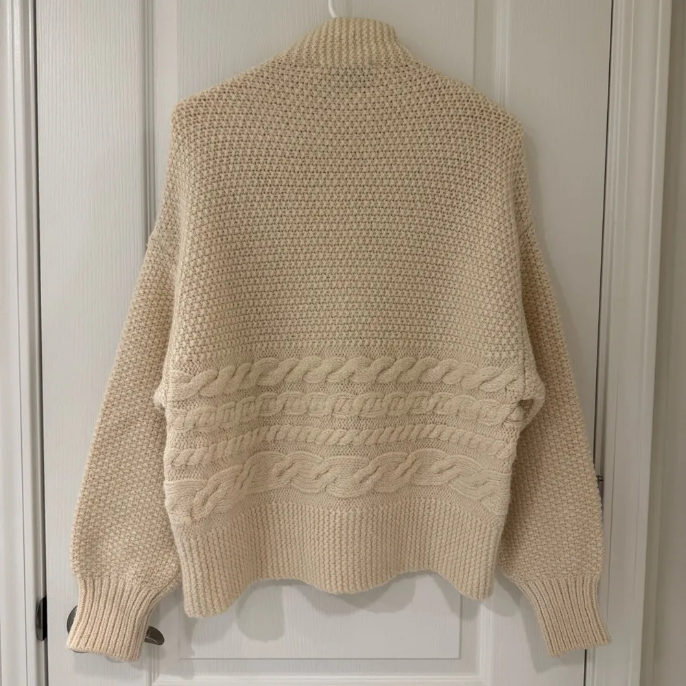 Zara Women’s Cable Knit Pompom Sweater Size M - Image 8