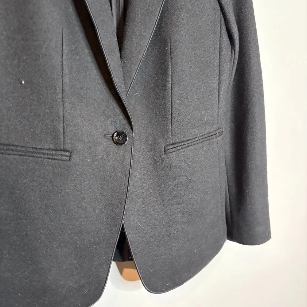 Ann Taylor black wool blend single button blazer jacket - Image 2