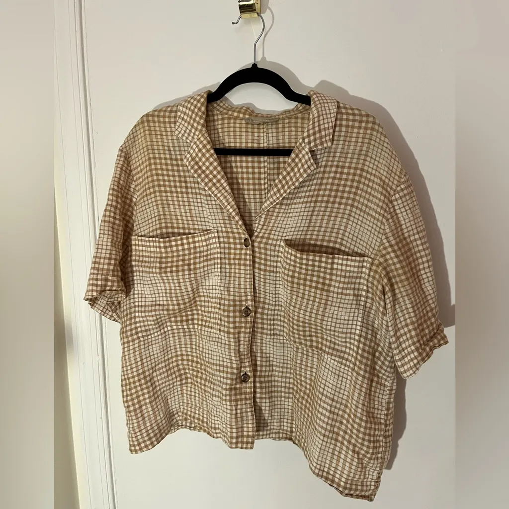 Everlane 100% Linen Checkered Button-Down Shirt - Image 4