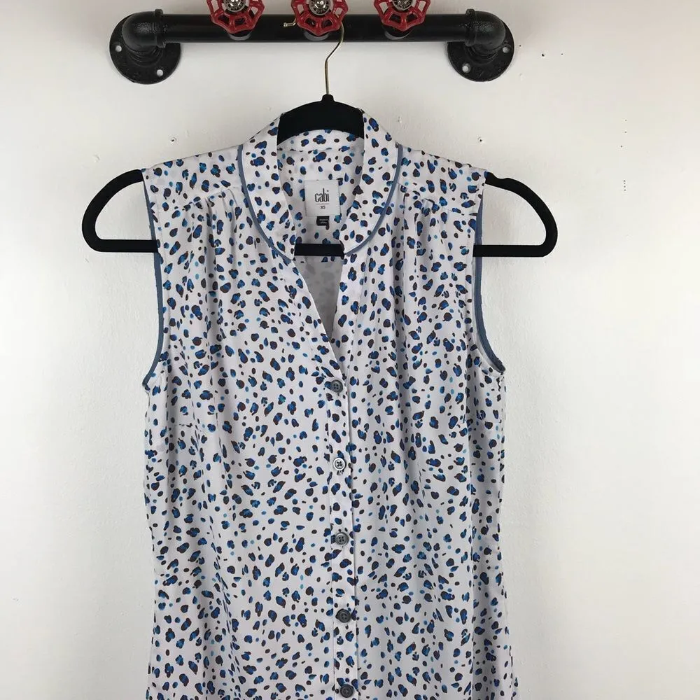 Cabi‎ blue leopard print shirt dress - Image 3