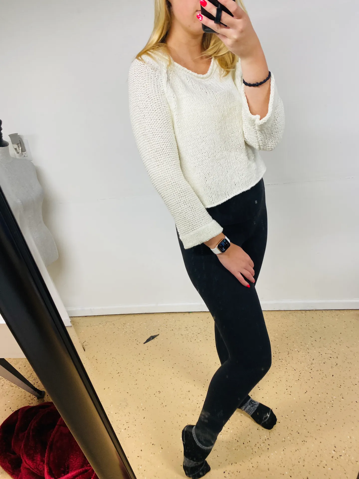 Cream Cut-Out Back Sweater - Image 2