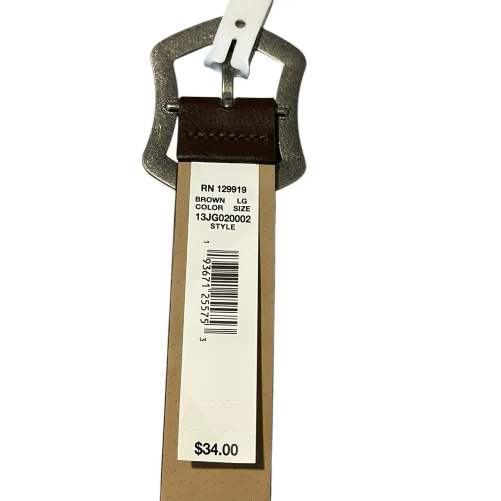 Jessica Simpson Belt Women's Large 12-14 Brown Faux Leather Buckle $30 NWT - Image 3