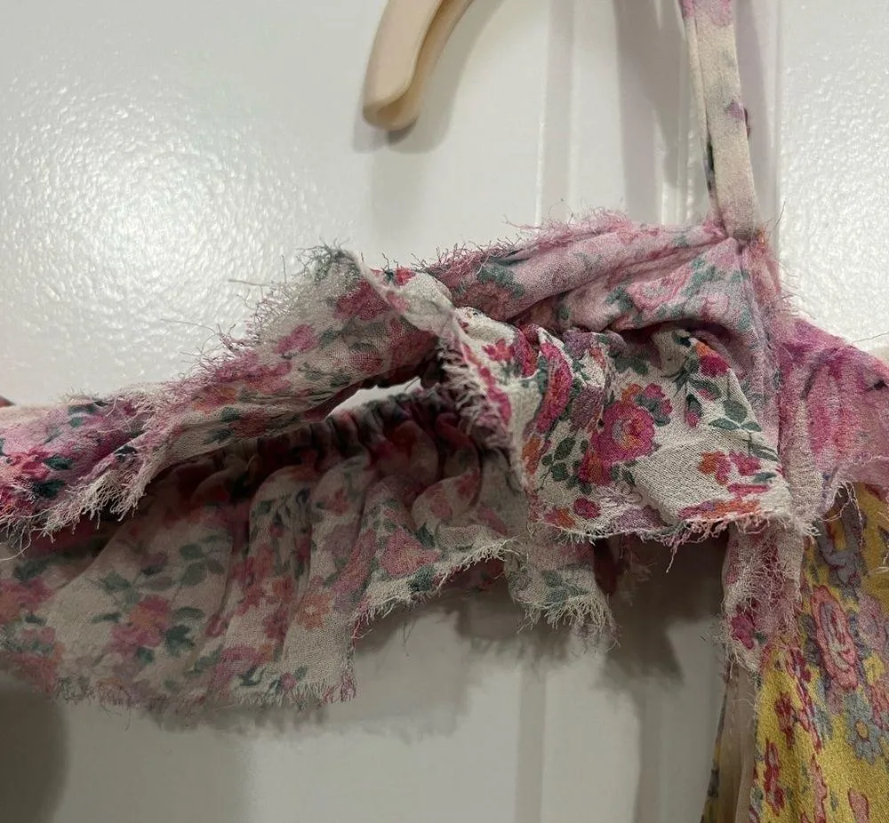 LoveShackFancy Pink Floral Silk Marceline Dress Size 4 US $375 - Image 10