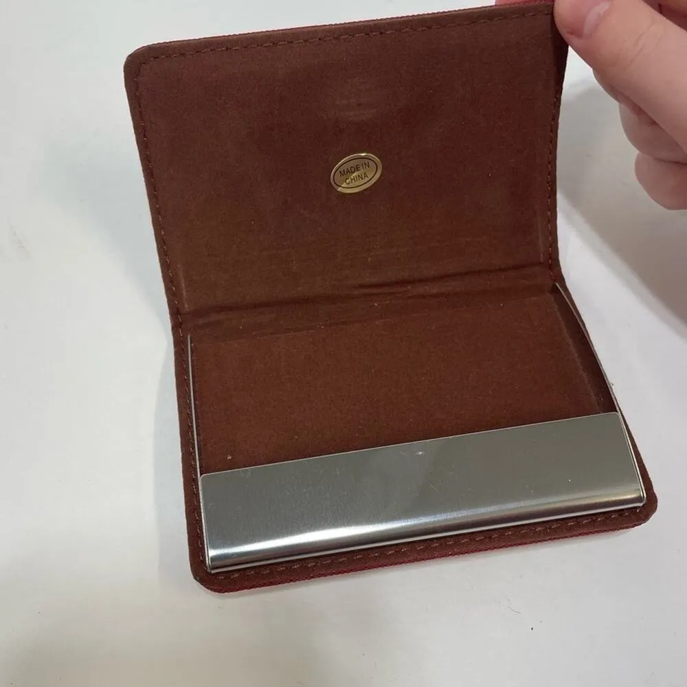 CREDIT CARD ID HOLDER WALLET MAGNETIC WITH MAKEUP MIRROR - Image 2