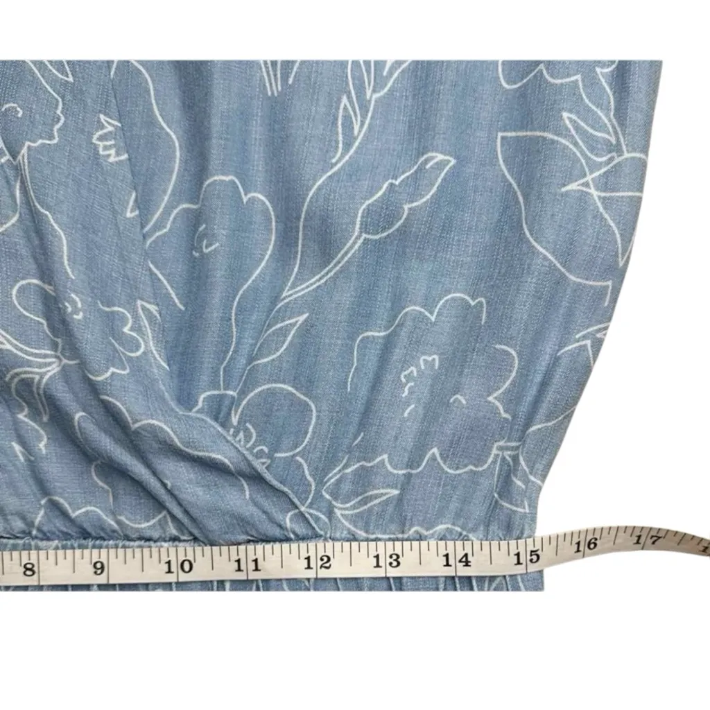 Cloth & Stone  Blue Chambray Romper Size S - Image 9